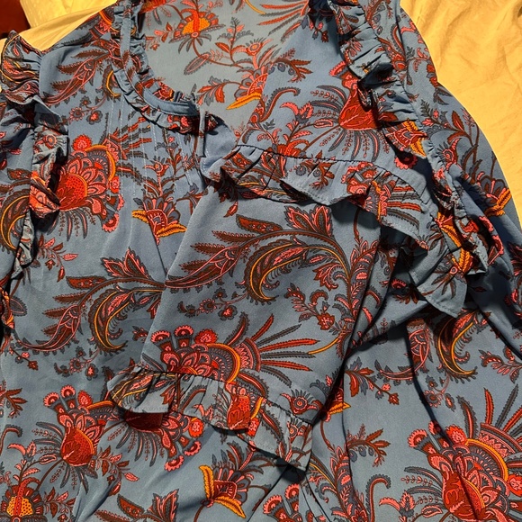 Pioneer Woman Ruffled Pintuck Blouse XL - Picture 5 of 11